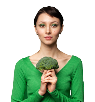 girl with the
        broccoli